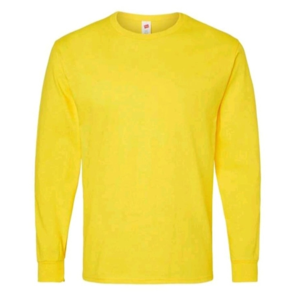 Hanes Men's Sunlit Yellow Long Sleeve Shirt 💛